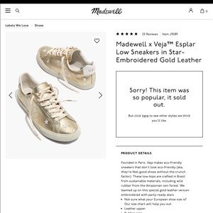 Madewell x Veja Esplar Low Top Embroidered Stars
